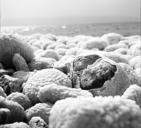 A close look at natural salt formations by the Dead Sea